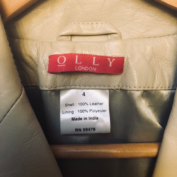 Olly of London off white/cream leather blazer sz4 - Picture 4 of 4